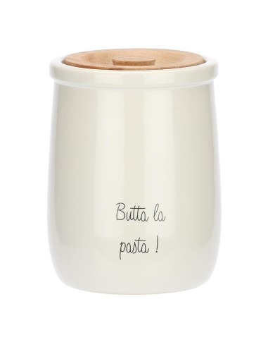 La Porcellana Bianca-Gli Onesti Barattolo Sale Grosso 0 8L Stoneware 10.5X10.5XH13.5 Cm