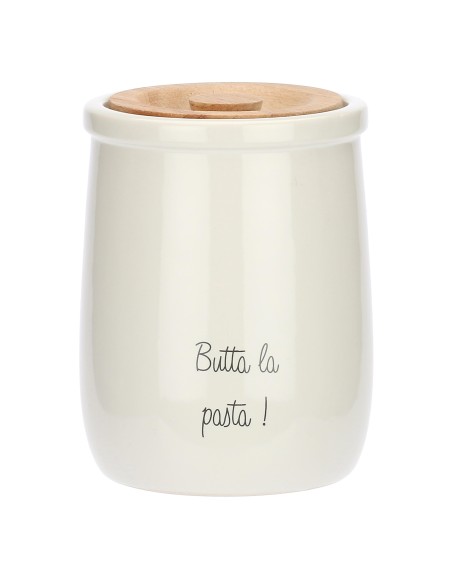 La Porcellana Bianca-Gli Onesti Barattolo Sale Grosso 0 8L Stoneware 10.5X10.5XH13.5 Cm
