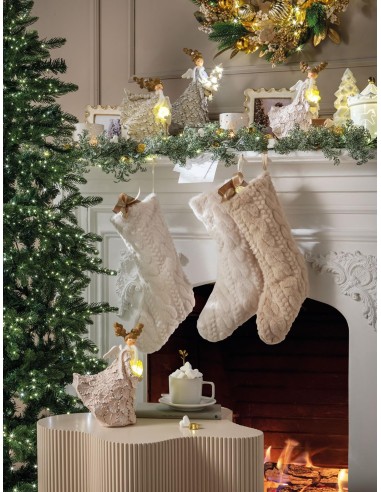 L'Oca Nera - Angeli Dell'Allegria Angelo Con Albero Led 21X16X28H