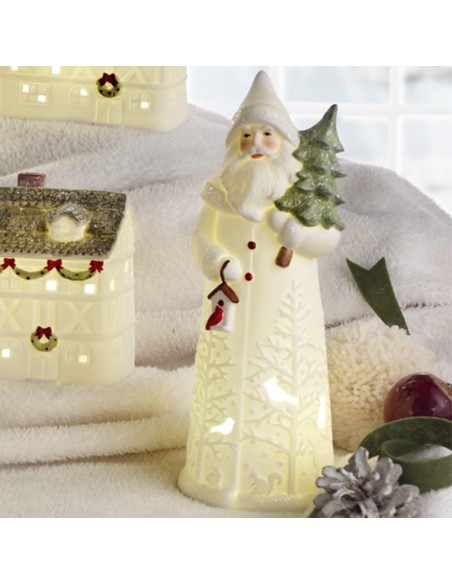 Babbo natale con led - diam. cm 13 x 25 h