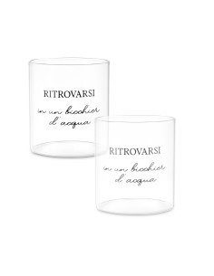 La Porcellana Bianca-I Garbati Set 2 Bicchieri Acqua Vetro 300 Ml Gift Box 2