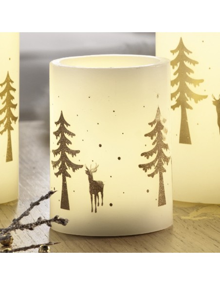 Candela cilindrica piccola  con led cm 7,5x10h