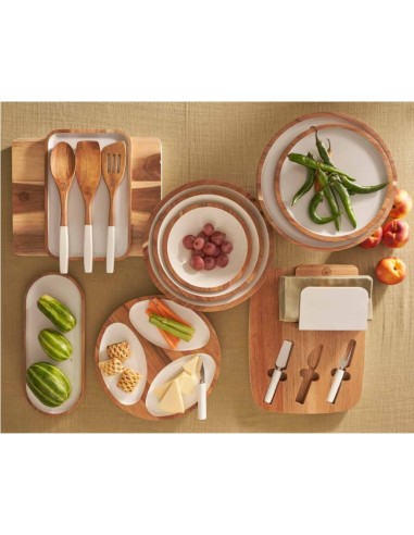 La Porcellana Bianca·tagliere Formaggi C/coltelli Libeccio 35,6x27,9x2,5 Cm in Legno Smaltato