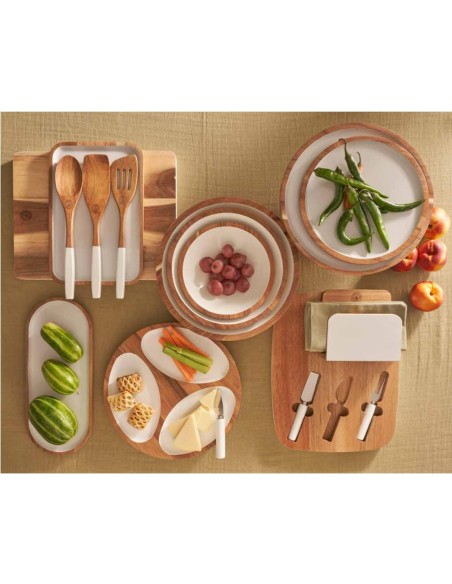 La Porcellana Bianca·tagliere Legno Libeccio 35,6x28x3 Cm Legno Smaltato
