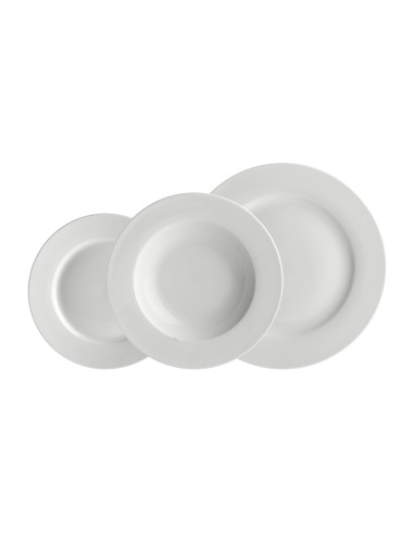 La Porcellana Bianca·set Tavola 12 Pz Essenziale Falda