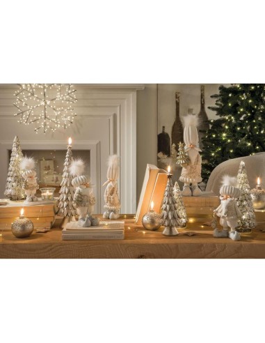 L'Oca Nera - CANDELA SFERA - SET 2 PEZZI Ø cm 7,5 CANDELE DI NATALE / ARGENTO