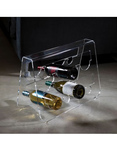 Vesta Home - Portabottiglie Cantina·trasparente·50 X 19,5 X 34 H Th. 6 Mm