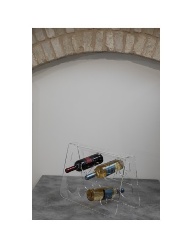 Vesta Home - Portabottiglie Cantina·trasparente·50 X 19,5 X 34 H Th. 6 Mm