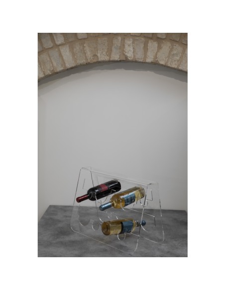 Vesta Home - Portabottiglie Cantina·trasparente·50 X 19,5 X 34 H Th. 6 Mm