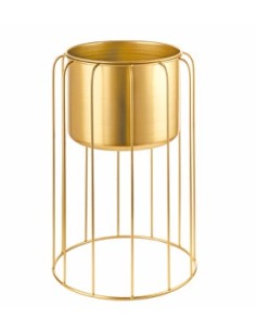 L'Oca Nera Giardino Dorato Cache pot grande in metallo dorato ø 35x56h