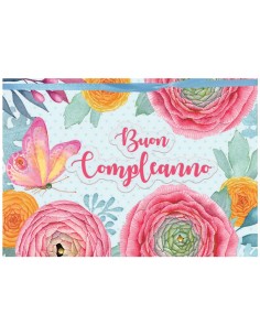 Biglietto augurale Flowers special con applicazione