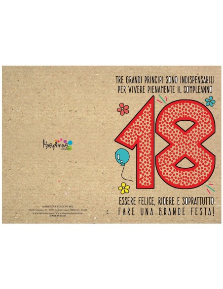 Biglietto augurale 18 anni