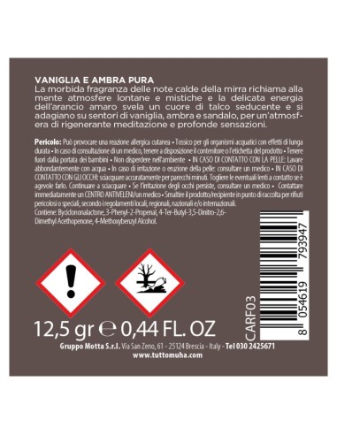 Muhà - Carflower Natural Vaniglia e Ambra Pura - Profumatore per Auto