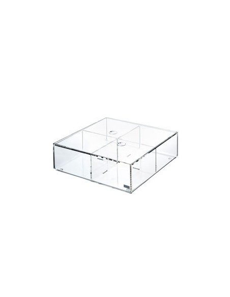 Vesta Home - Only Coffee Portacialde con Coperchio·trasparente·22 X 22 X 7 H Th. 3 Mm