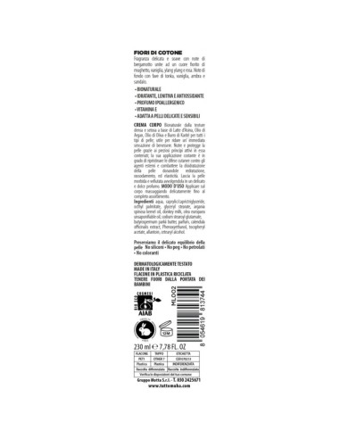 Muhà - Crema Corpo Bio 24h 230ml Fiori di Cotone
