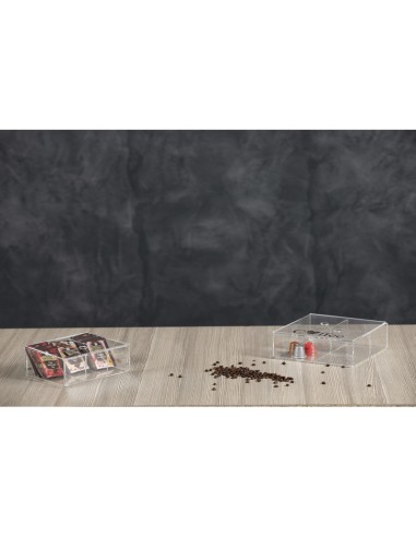 Vesta Home - Only Coffee Portacialde con Coperchio·trasparente·22 X 22 X 7 H Th. 3 Mm