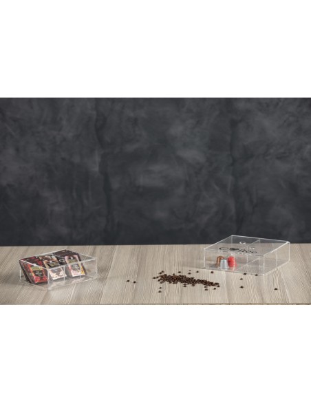 Vesta Home - Only Coffee Portacialde con Coperchio·trasparente·22 X 22 X 7 H Th. 3 Mm