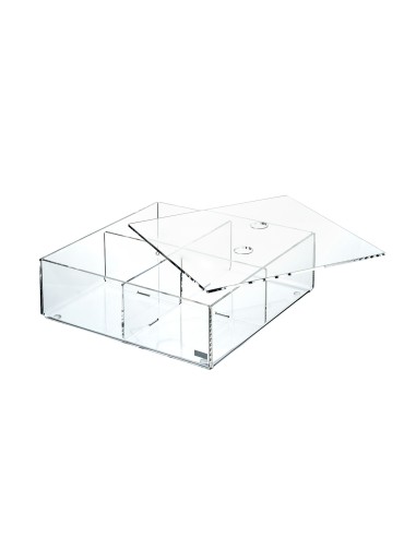 Vesta Home - Only Coffee Portacialde con Coperchio·trasparente·22 X 22 X 7 H Th. 3 Mm