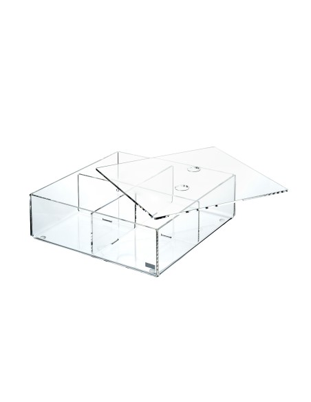 Vesta Home - Only Coffee Portacialde con Coperchio·trasparente·22 X 22 X 7 H Th. 3 Mm