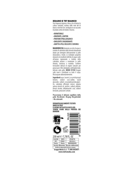Muhà - Bagnodoccia Bio 230ml Ebano e Te' Bianco