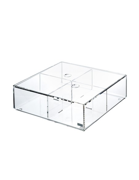 Vesta Home - Only Coffee Portacialde con Coperchio·trasparente·22 X 22 X 7 H Th. 3 Mm