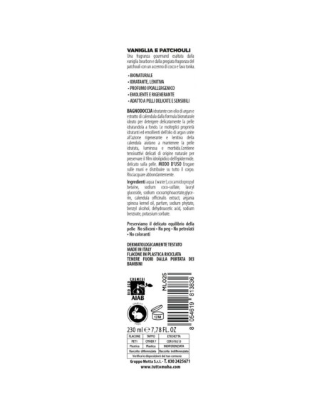 Muhà - Bagnodoccia Bio 230ml Vaniglia e Patchouli