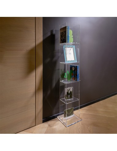 Vesta Home - Libreria Book Tower·trasparente·24 X 22 X 124,5 H Shelves: 24 X 24,5 H Th. 4 Mm