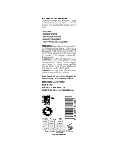 Muhà - Sapone Liquido Bio 450ml Ebano e Te' Bianco