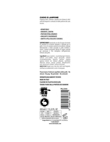 Muhà - Sapone Liquido Bio 450ml Cuoio e Lampone