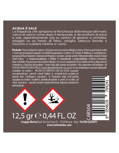 Muhà – Car Symbol Diffusore 100 Lire Grigio-acqua&sale - Profumatore per Auto