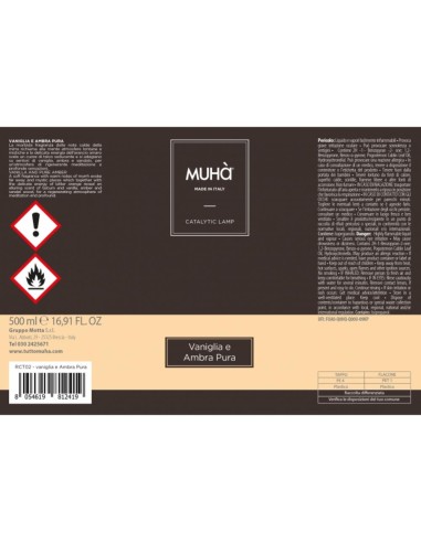 Muhà - Refill Catalitica 500ml Vaniglia e Ambra Pura