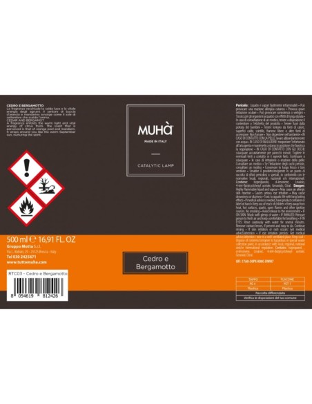 Muhà - Refill Catalitica 500ml Cedro e Bergamotto