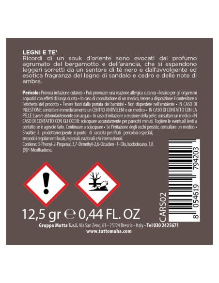 Muhà – Car Symbol Diffusore Textyle Blu Legni e Te' - Profumatore per Auto