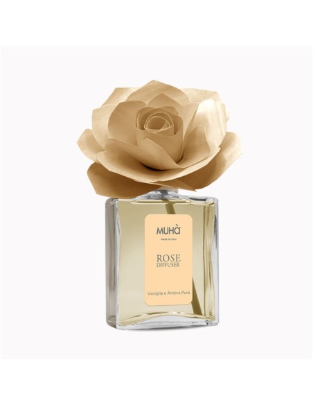 Muhà - Profumatore D' Ambiente Rose Diffuser Vaniglia e Ambra Pura 200 Ml