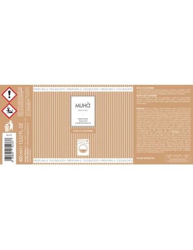 Muhà - Muha - Profumo Bucato 400 Ml Bucato Beige Rosa e Cashmere