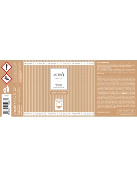 Muhà - Muha - Profumo Bucato 400 Ml Bucato Beige Rosa e Cashmere
