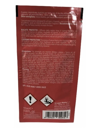 Muhà – Profumo Bucato Busta Rosso Bucato Protetto 10 Ml