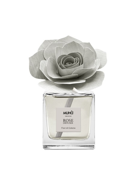 Muhà - Rosa Grigia 100ml Fiori di Cotone - Diffusore