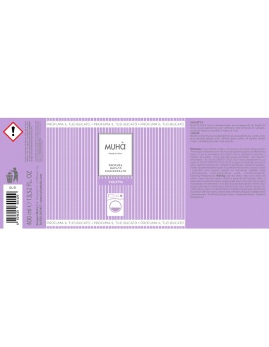 Muhà - Bucato 400ml Violetta - Profumatore Bucato per Lavatrice