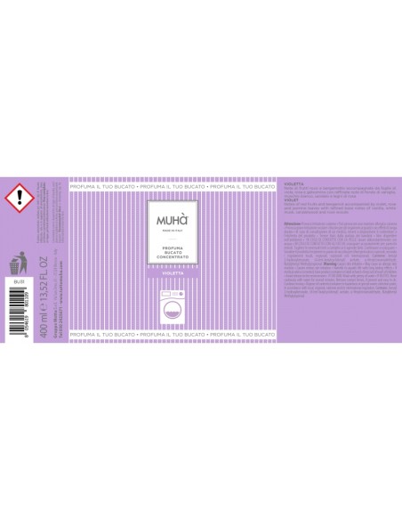 Muhà - Bucato 400ml Violetta - Profumatore Bucato per Lavatrice