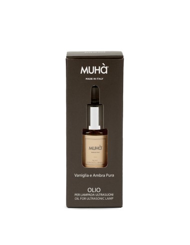 Muhà - Olio Idro 15ml Vaniglia e Ambra Pura - Essenza Idroalcolica Concentrata
