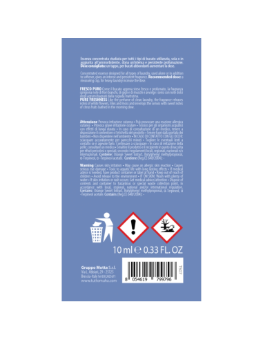 Muhà - Bucato Monodose 10ml Fresco Puro - Profumatore Bucato per Lavatrice