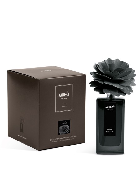 Muhà - Peony Nero 50ml Legni Orientali Trasparente - Diffusore