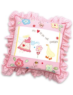 Cuscino Angel rosa con volant My doll