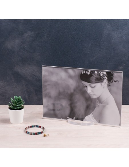 Vesta Home - Portafoto Grande Air 20x30·trasparente·20 X 30 Th. Base 8 Mm Th. Body 4 Mm