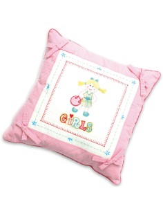 Cuscino Girl quadrato rosa My doll