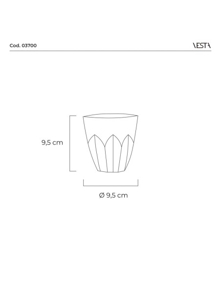 Vesta Home - Ankon Bicchieri Molati - Set 6 Pezzi·trasparente·ø9,5 X 9,5 H Th. 4 Mm