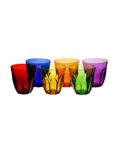 Vesta Home - Ankon Bicchieri Molati - Set 6 Pezzi·multicolor·ø9,5 X 9,5 H Th. 4 Mm