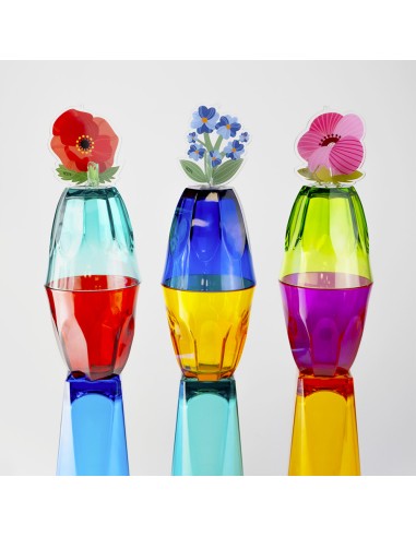 Vesta Home - Ankon Bicchieri Molati - Set 6 Pezzi·multicolor·ø9,5 X 9,5 H Th. 4 Mm
