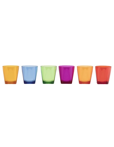 Vesta Home - Ankon Bicchieri Molati - Set 6 Pezzi·multicolor·ø9,5 X 9,5 H Th. 4 Mm